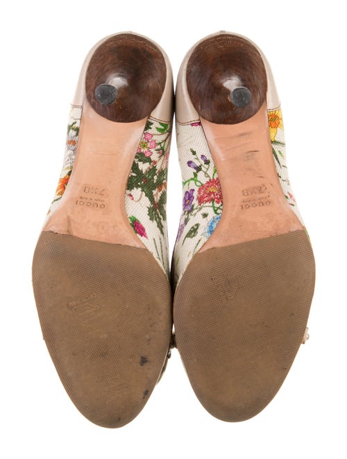 Gucci Flora Print Canvas Slingback Pumps