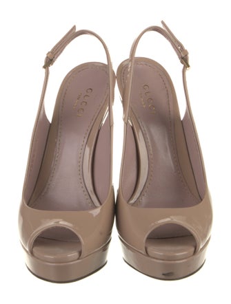 Gucci Patent Leather Slingback Pumps