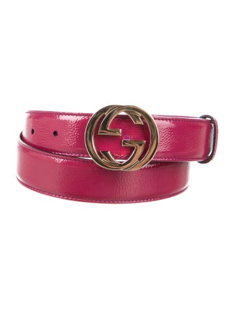 Gucci Interlocking G Logo Patent Leather Belt