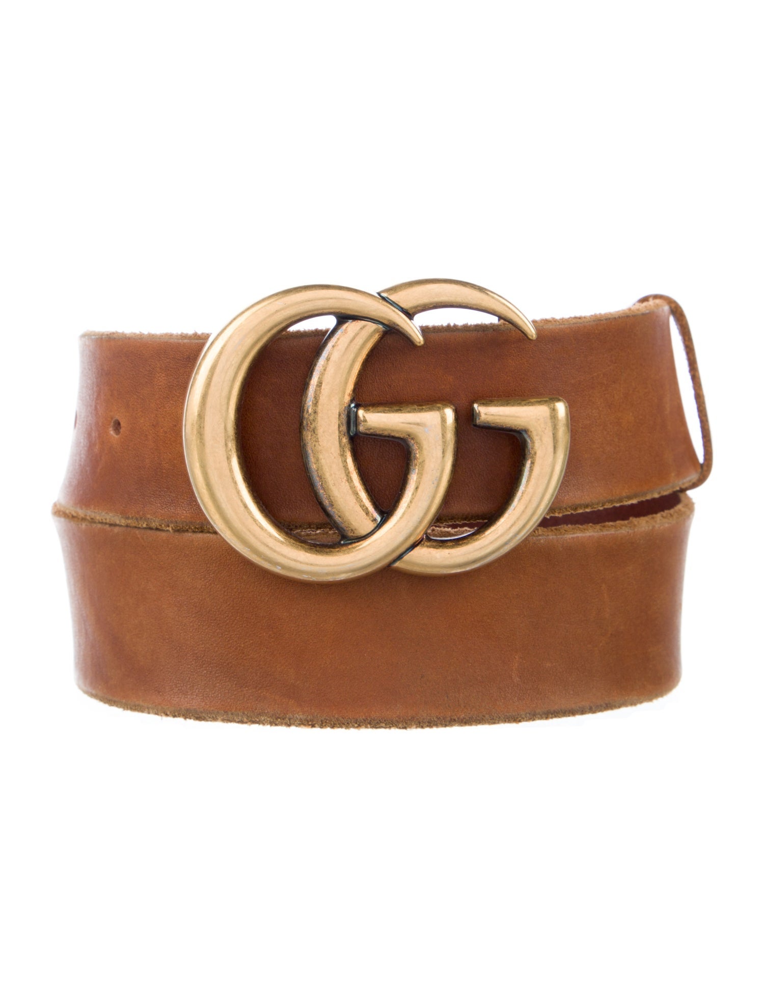 Gucci Double G Logo Leather Belt