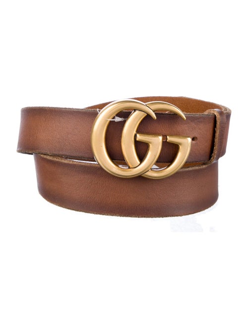 Gucci Double G Logo Leather Belt
