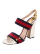 Gucci Sylvie Web Accent Studded Accents Slingback Sandals