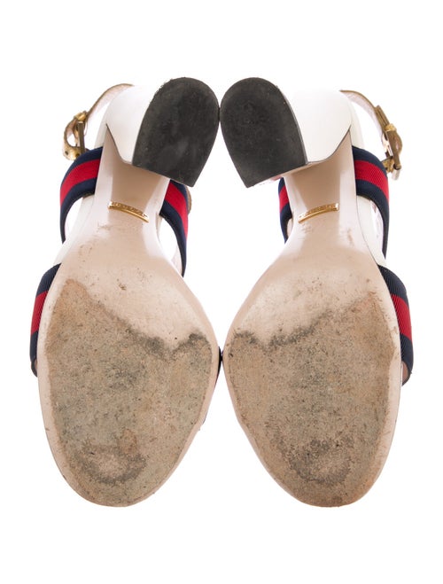 Gucci Sylvie Web Accent Studded Accents Slingback Sandals