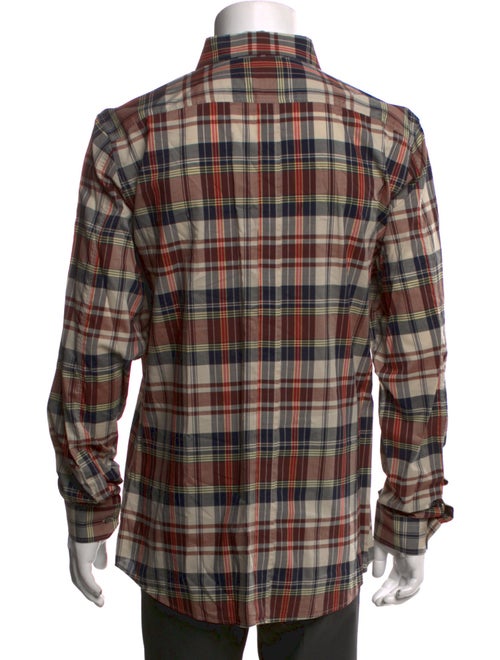 Gucci Plaid Print Long Sleeve Shirt