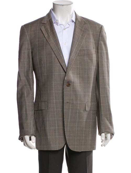 Gucci Wool Plaid Print Blazer