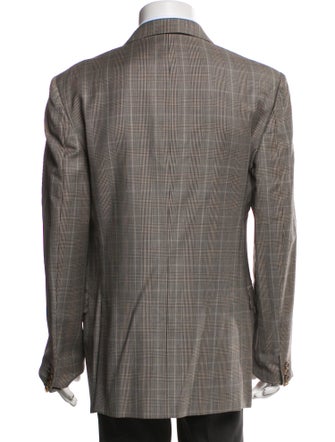 Gucci Wool Plaid Print Blazer
