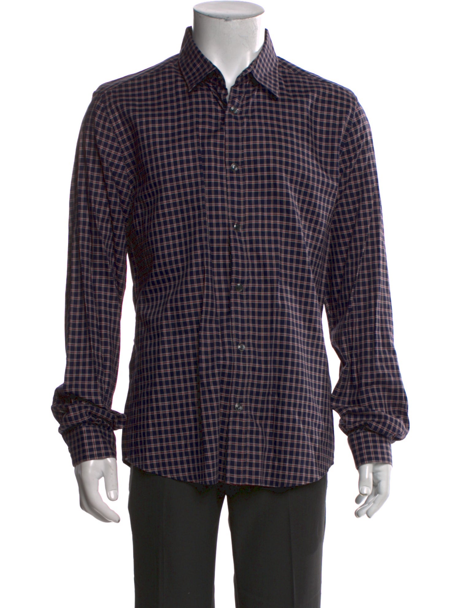 Gucci 2011 Plaid Print Dress Shirt