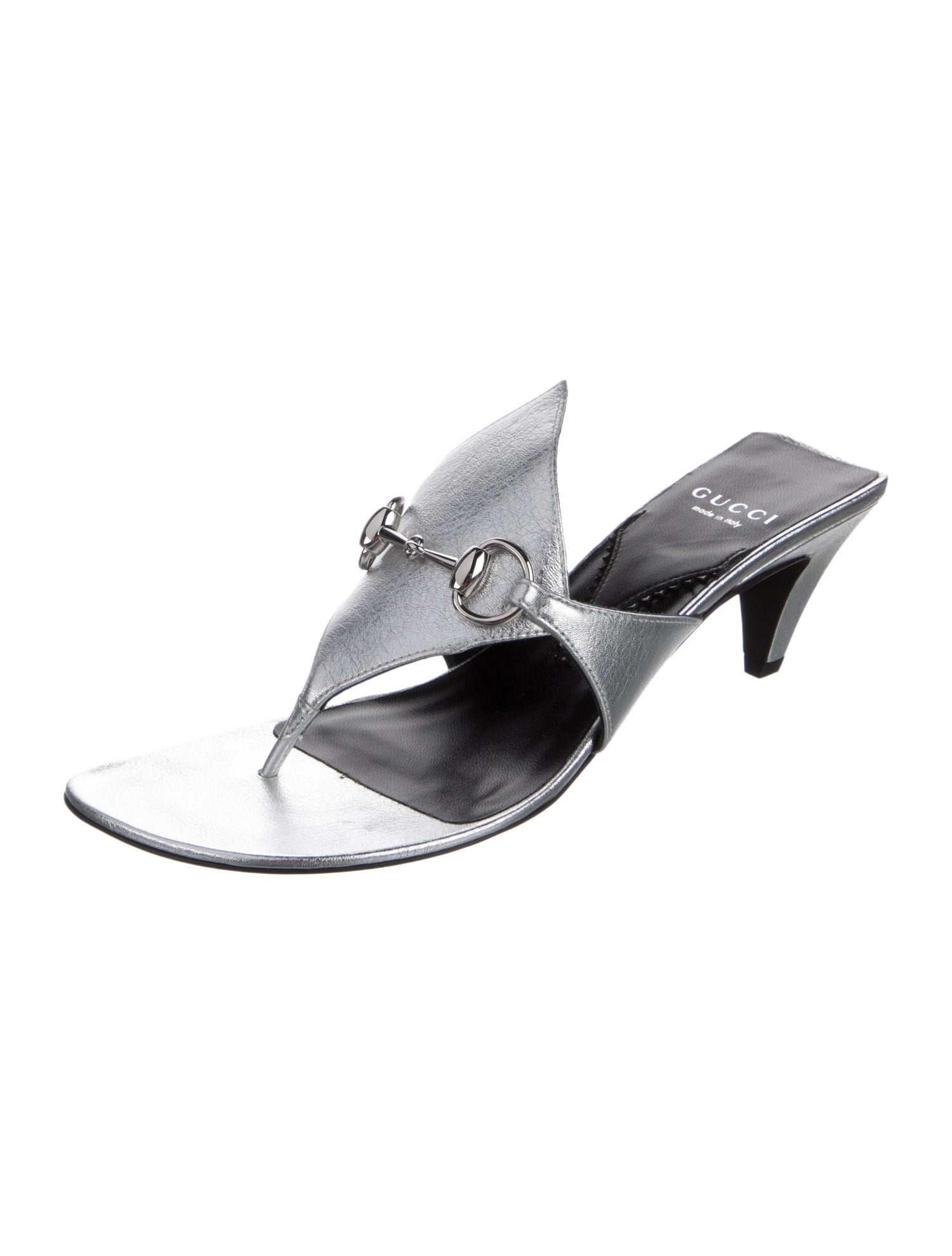 Gucci Horsebit Accent Leather Slides