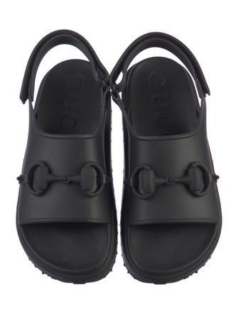 Gucci Horsebit Accent Rubber Slingback Sandals