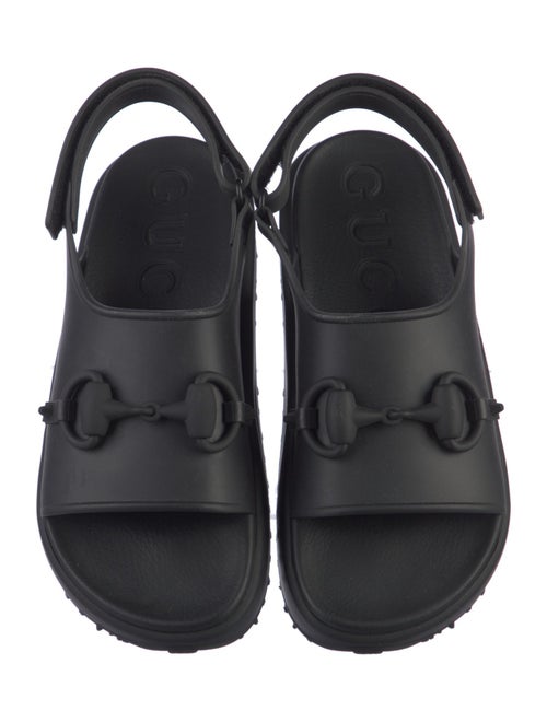 Gucci Horsebit Accent Rubber Slingback Sandals
