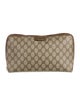 Gucci Brown Pattern Prints Coated canvas cosmetic bag