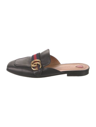 Gucci Double G Logo Leather Mules