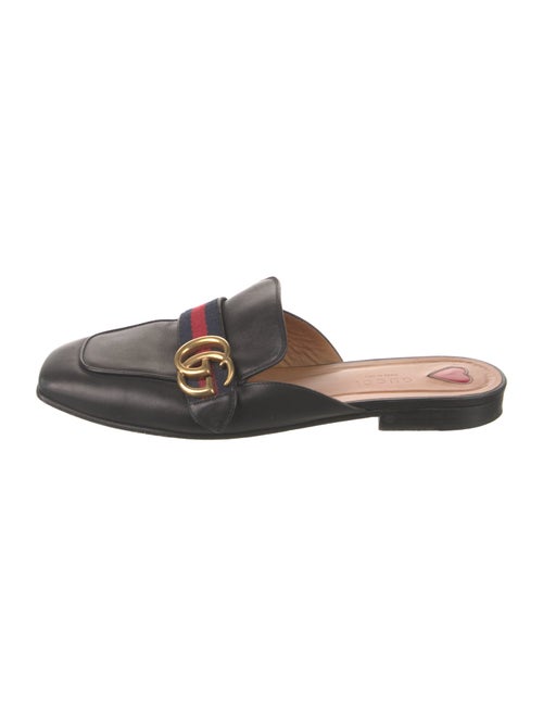Gucci Double G Logo Leather Mules