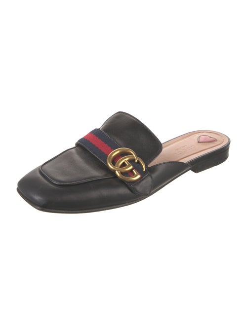 Gucci Double G Logo Leather Mules