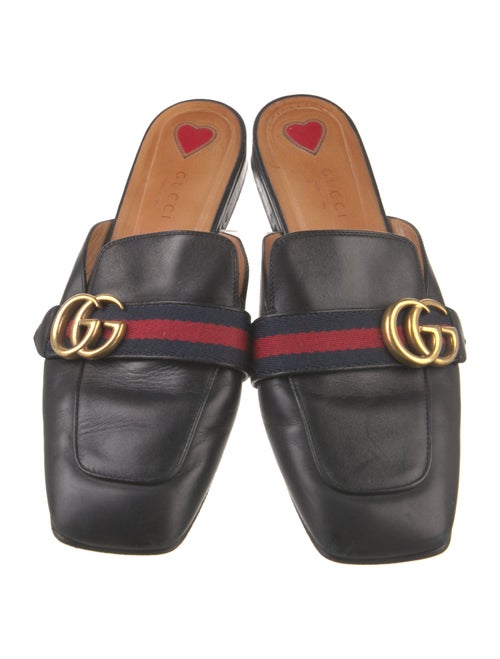 Gucci Double G Logo Leather Mules