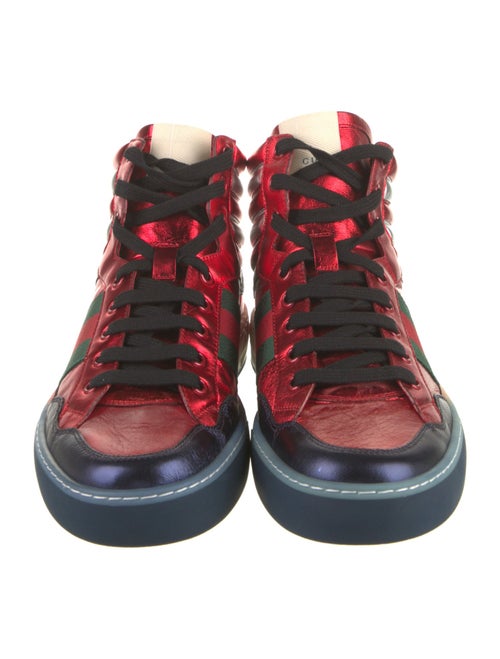 Gucci Leather Colorblock Pattern Sneakers