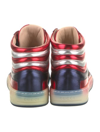 Gucci Leather Colorblock Pattern Sneakers