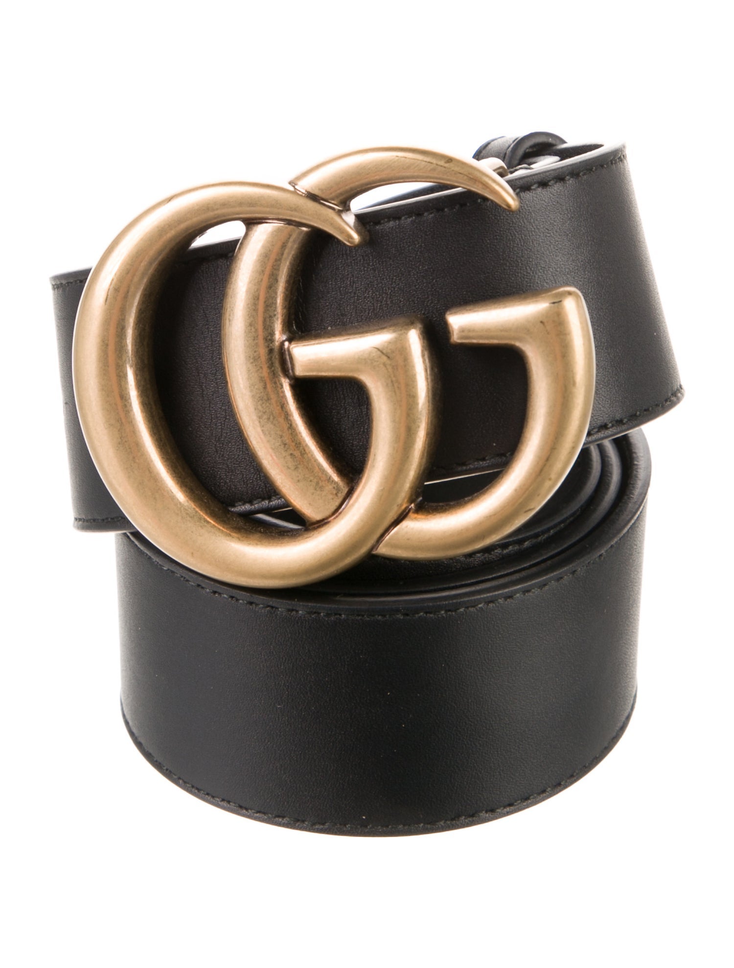 Gucci Double G Logo Leather Belt