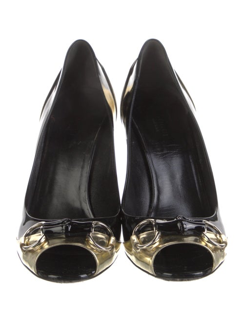 Gucci Horsebit Accent Patent Leather Pumps