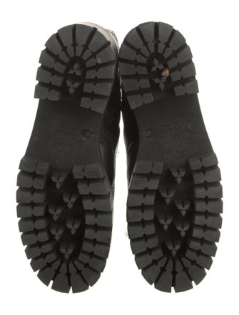 Gucci GG Logo Leather Combat Boots