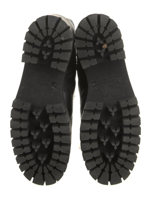 Gucci GG Logo Leather Combat Boots