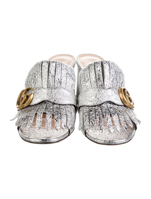 Gucci Double G Logo Leather Slides