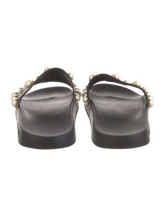 Gucci Faux Pearl Accents Studded Accents Slides