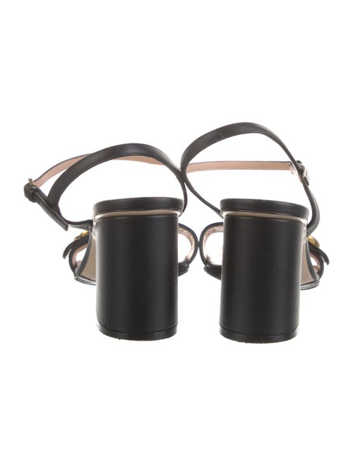 Gucci Double G Logo Leather Slingback Sandals