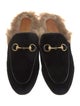 Gucci Horsebit Accent Suede Mules