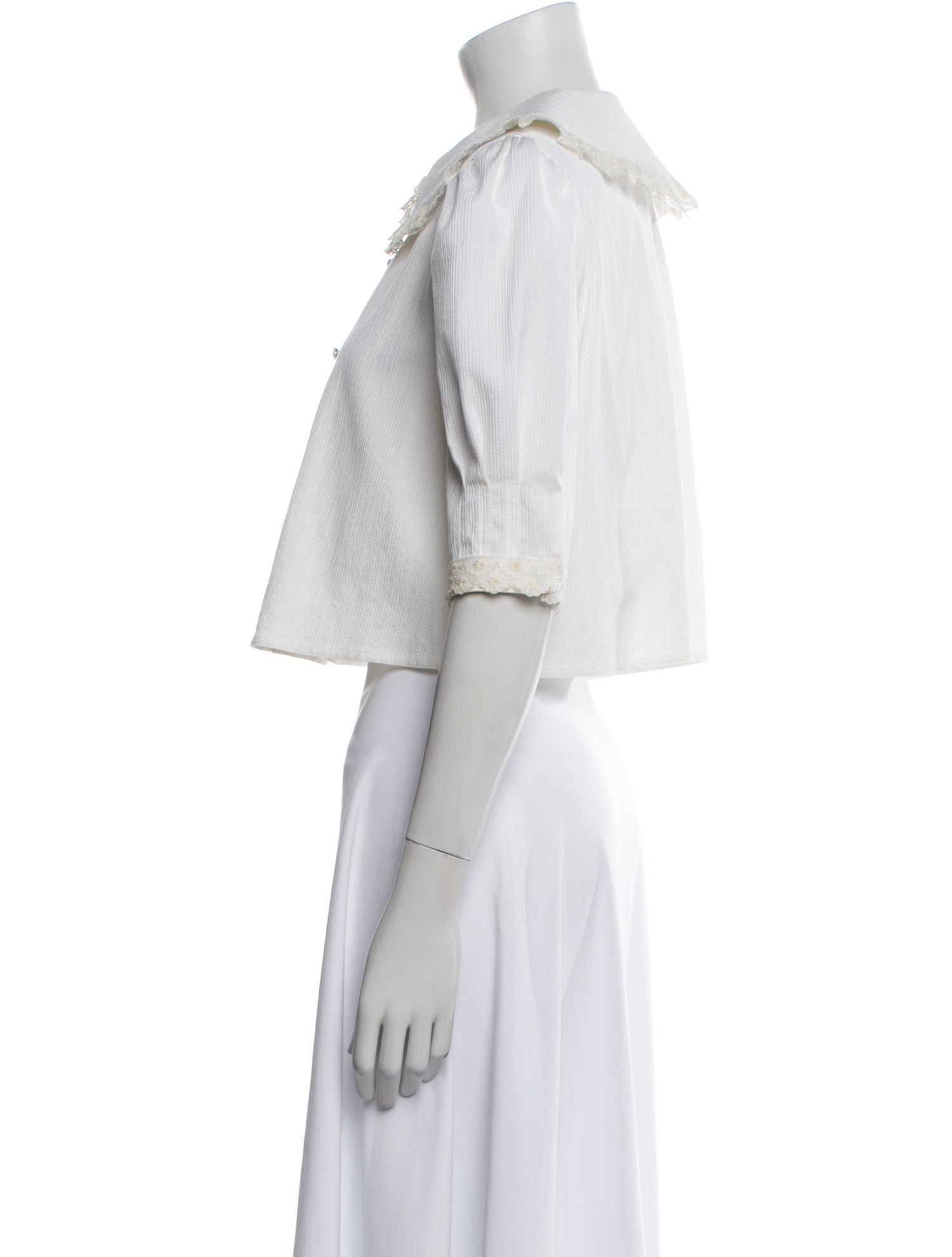 Gucci Three-Quarter Sleeve Crop Top