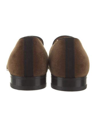 Gucci Velvet Grosgrain Trim Loafers