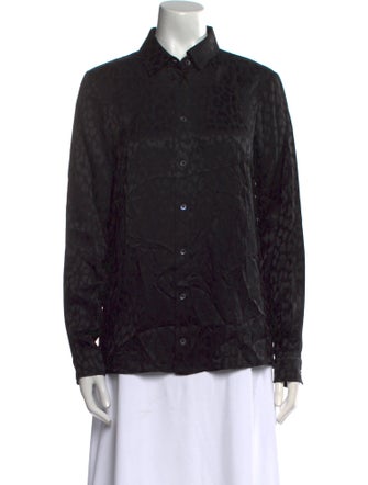 Gucci Silk Long Sleeve Button-Up Top