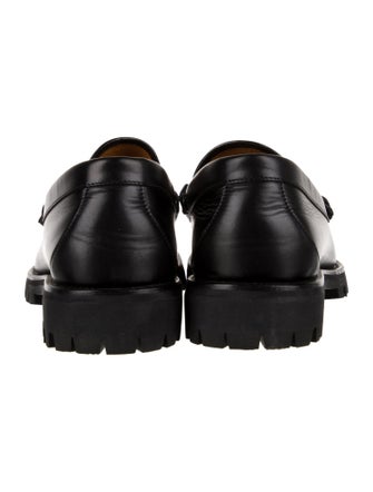 Gucci Web Accent Leather Dress Loafers