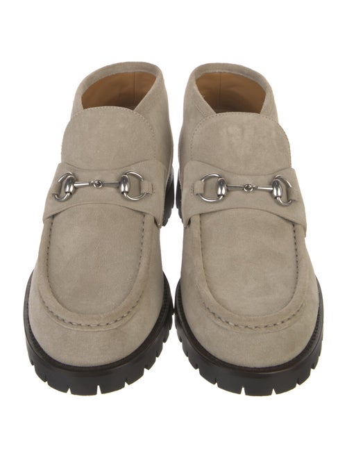 Gucci Horsebit Accent Suede Lace-Up Boots