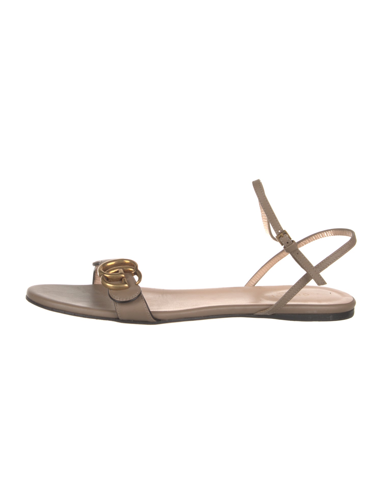 Gucci Interlocking G Logo Leather Slingback Sandals