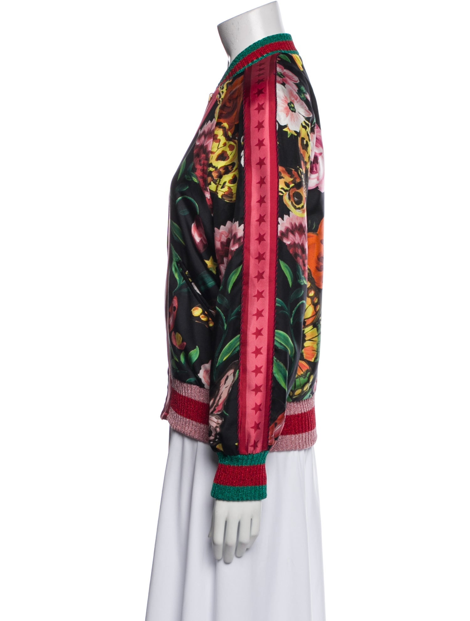 Gucci Reversible Silk Bomber Jacket