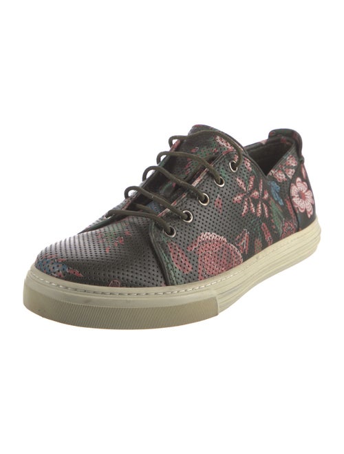 Gucci Leather Floral Print Sneakers