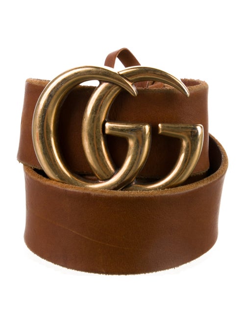 Gucci Double G Logo Leather Belt