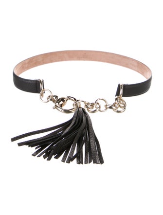 Gucci Leather Chain-Link Accents Waist Belt