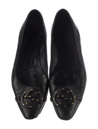 Gucci Interlocking G Logo Leather Flats