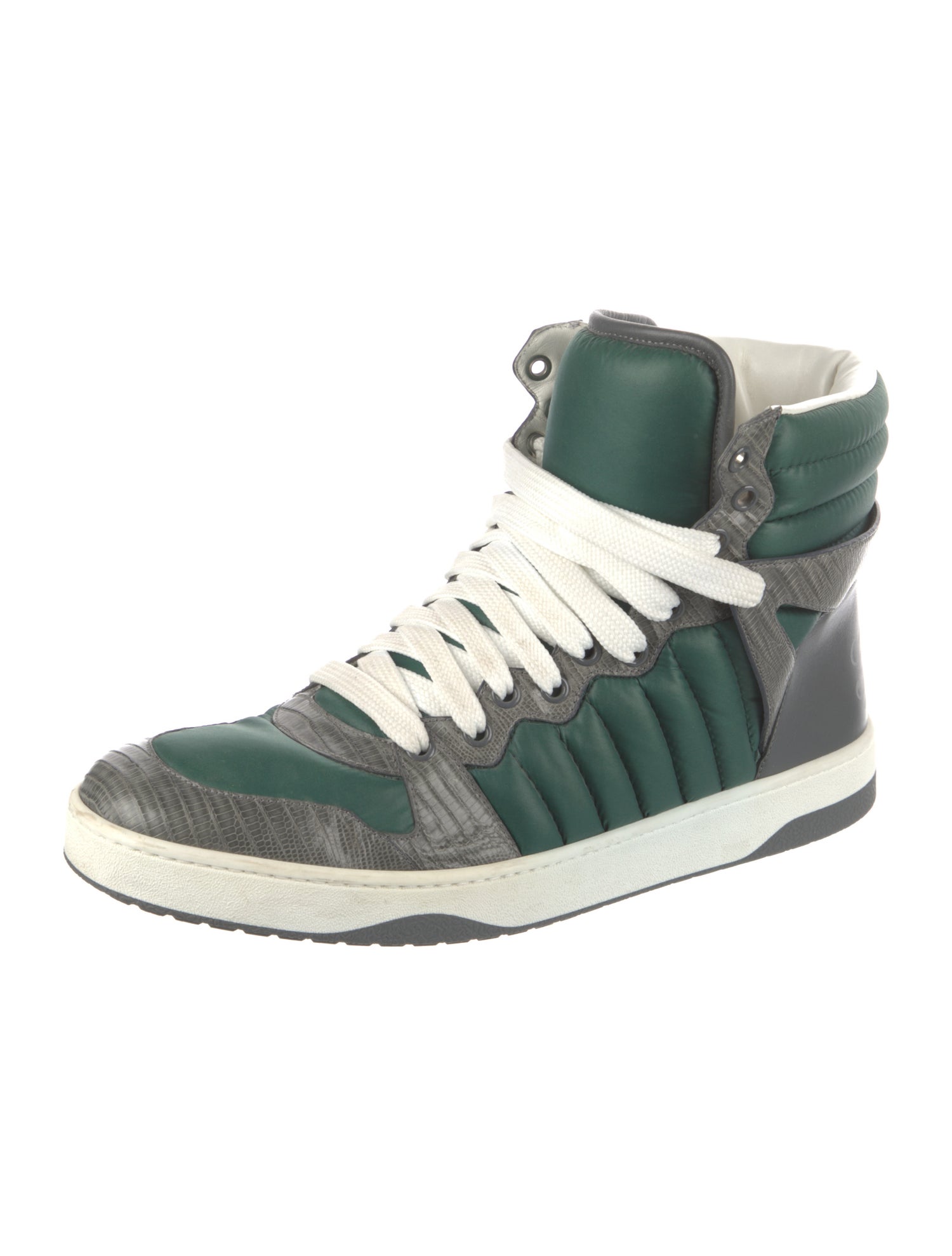 Gucci Leather Colorblock Pattern Sneakers