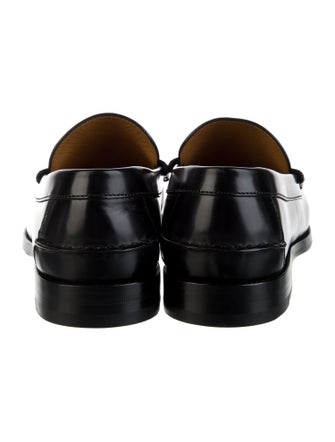 Gucci Web Accent Leather Dress Loafers