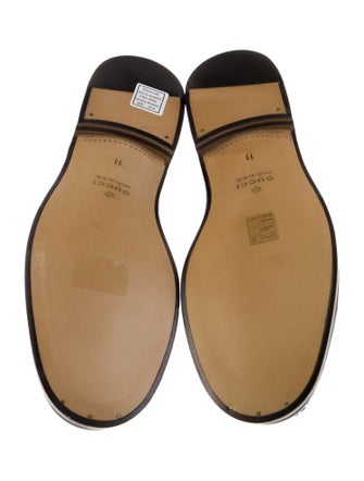 Gucci Web Accent Leather Dress Loafers