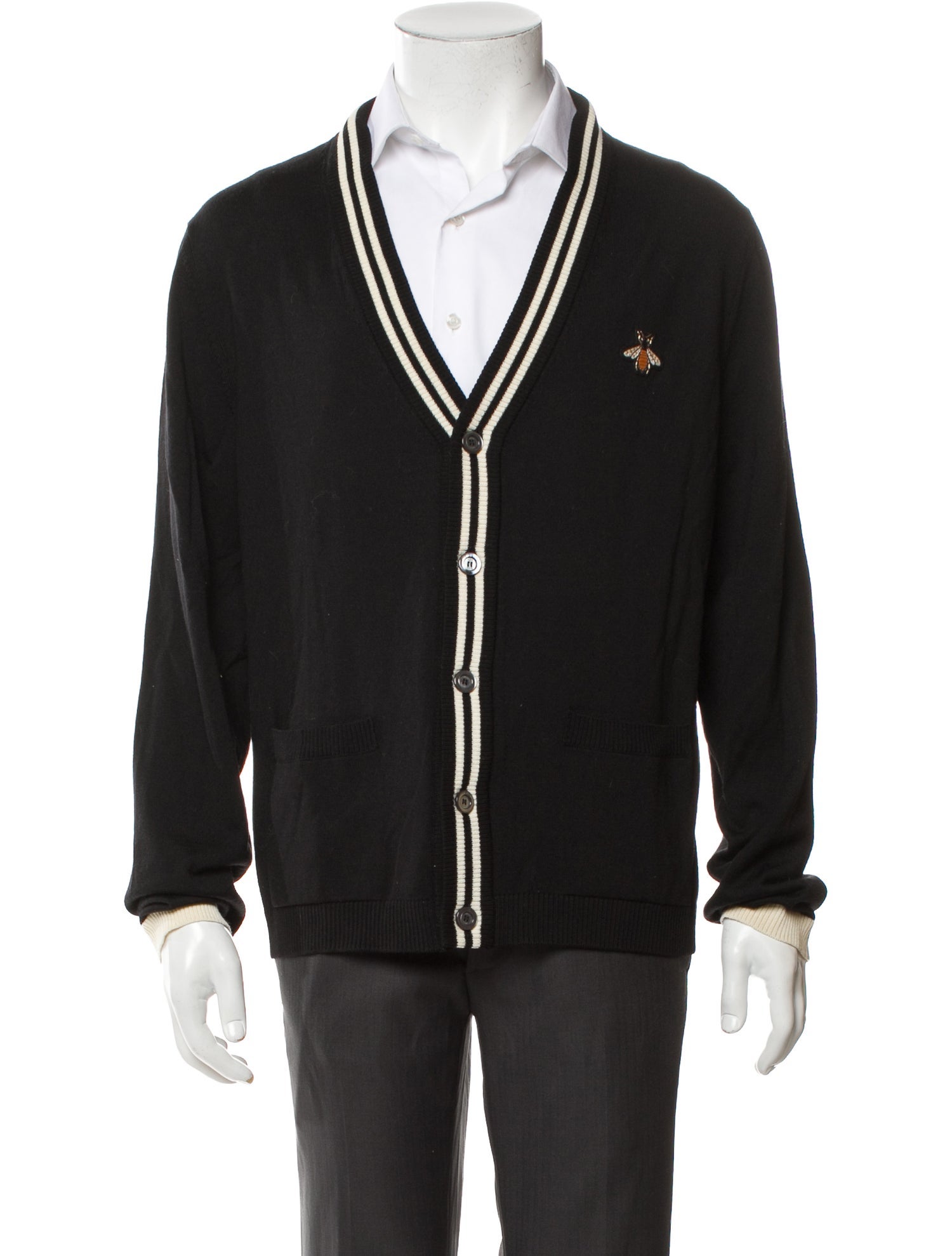 Gucci Bee Accent Wool Cardigan