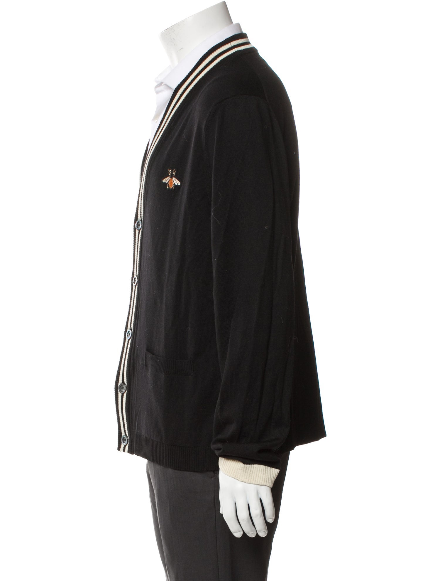 Gucci Bee Accent Wool Cardigan