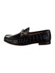 Gucci Horsebit Accent Crocodile Dress Loafers