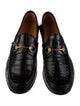 Gucci Horsebit Accent Crocodile Dress Loafers
