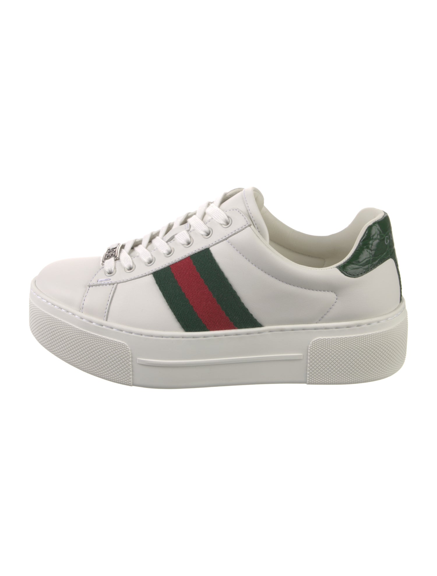 Gucci Web Accent Leather Sneakers