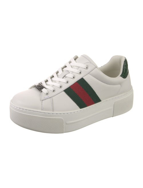 Gucci Web Accent Leather Sneakers