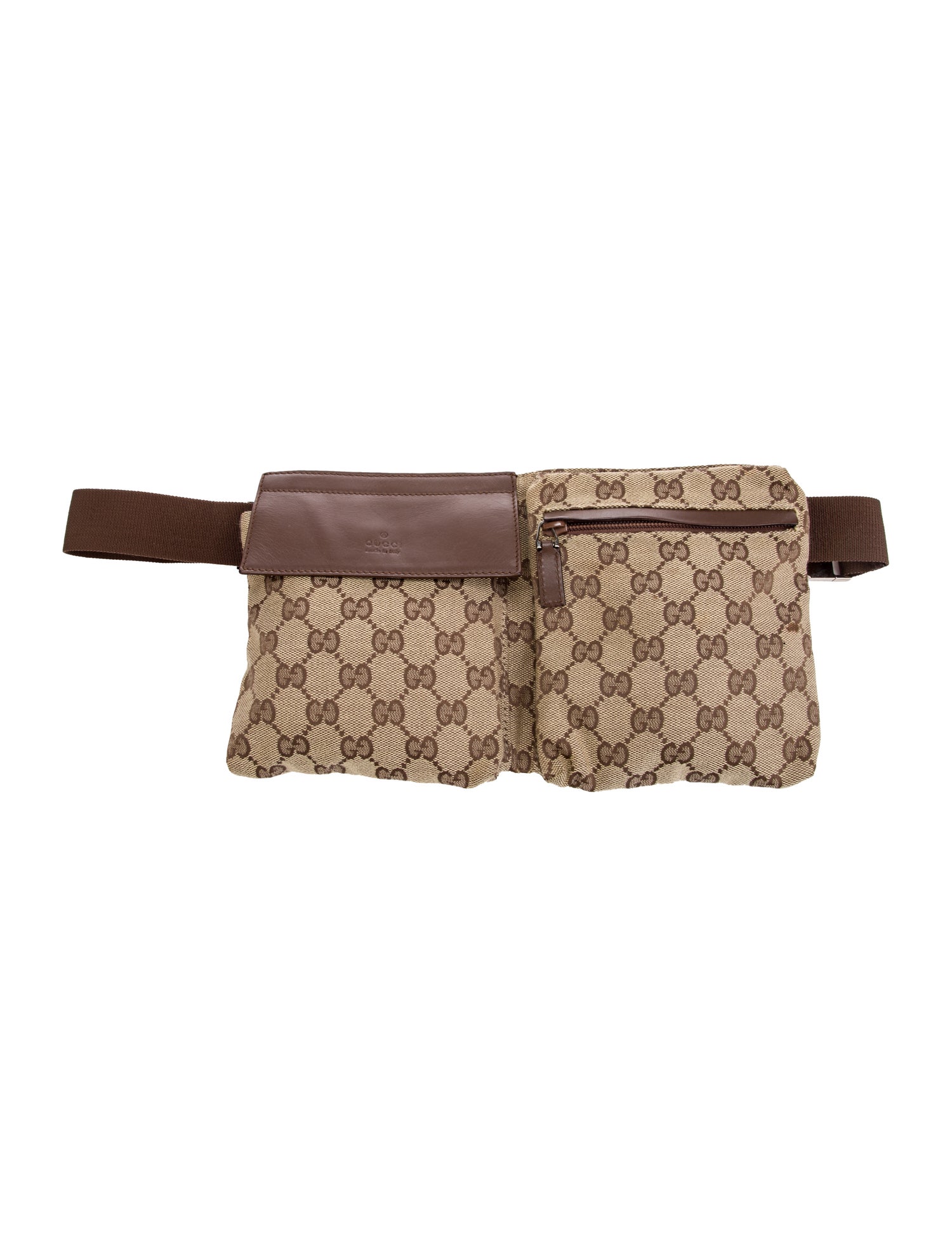 Gucci GG Canvas Double Pocket Belt Bag